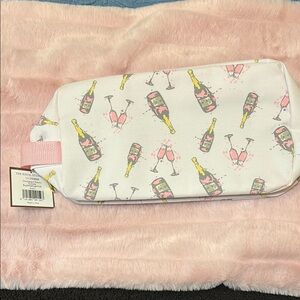 Champagne Print Cosmetic Makeup Bag